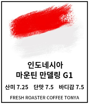 인도네시아 마운틴 만델링 G1 100g~500g(생두무게 기준)